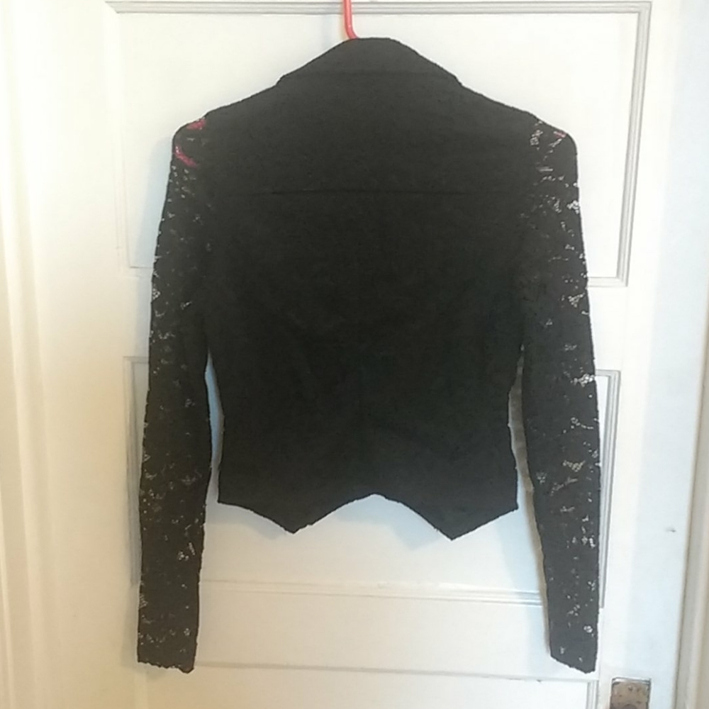Black Lace Sexy Motorcycle Jacket - Picture 5 of 5